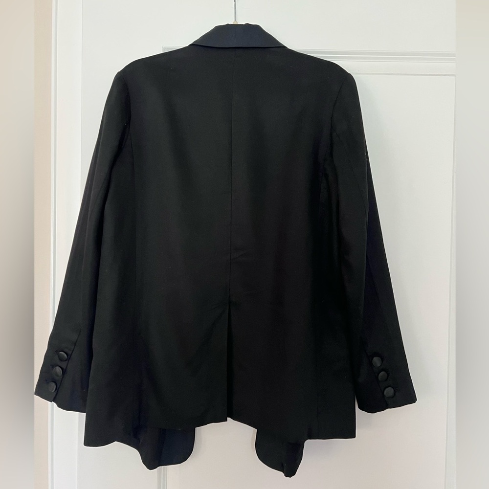 Free People Black Tencel Linen Blend Single Button Blazer Jacket Size XS - Picture 2 of 6